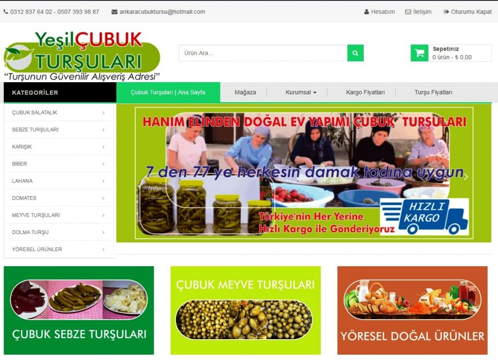 cubuk tursusu online satis alisverisi e-ticaret ile basladi